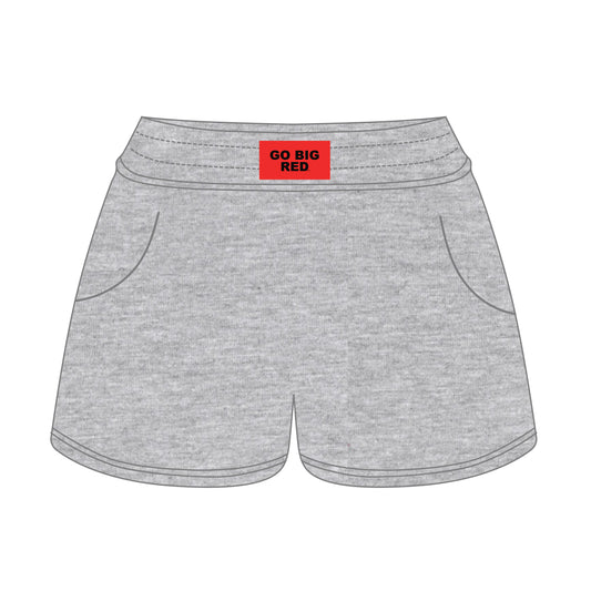 The Ava Airy Shorts Go Big Red Woven Label | Heather Grey