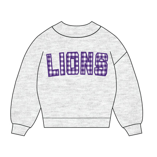 The Mallory Gingham Mockneck Lions | Ash