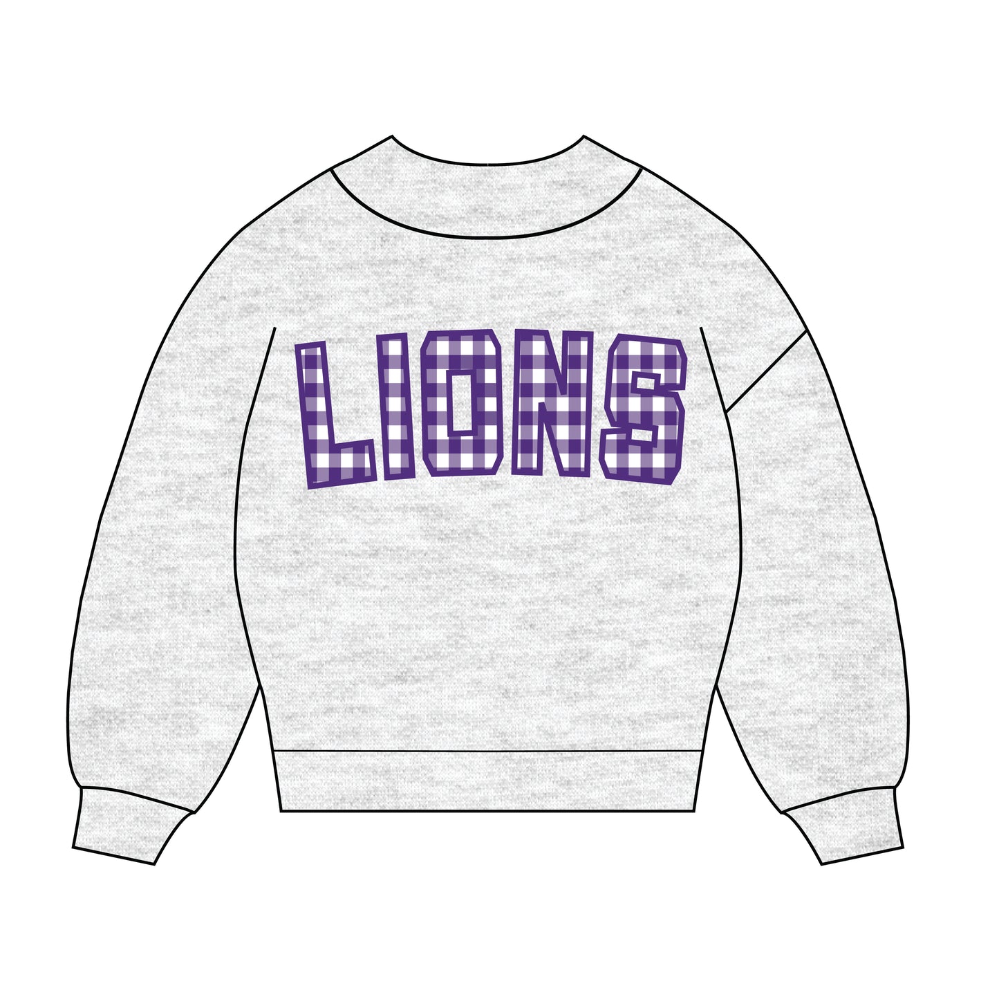 The Mallory Gingham Mockneck Lions | Youth Ash