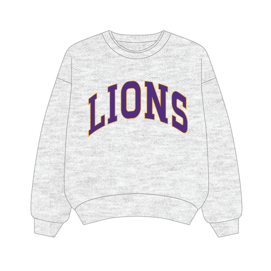 The Olivia Oversized Crewneck Lions | Ash
