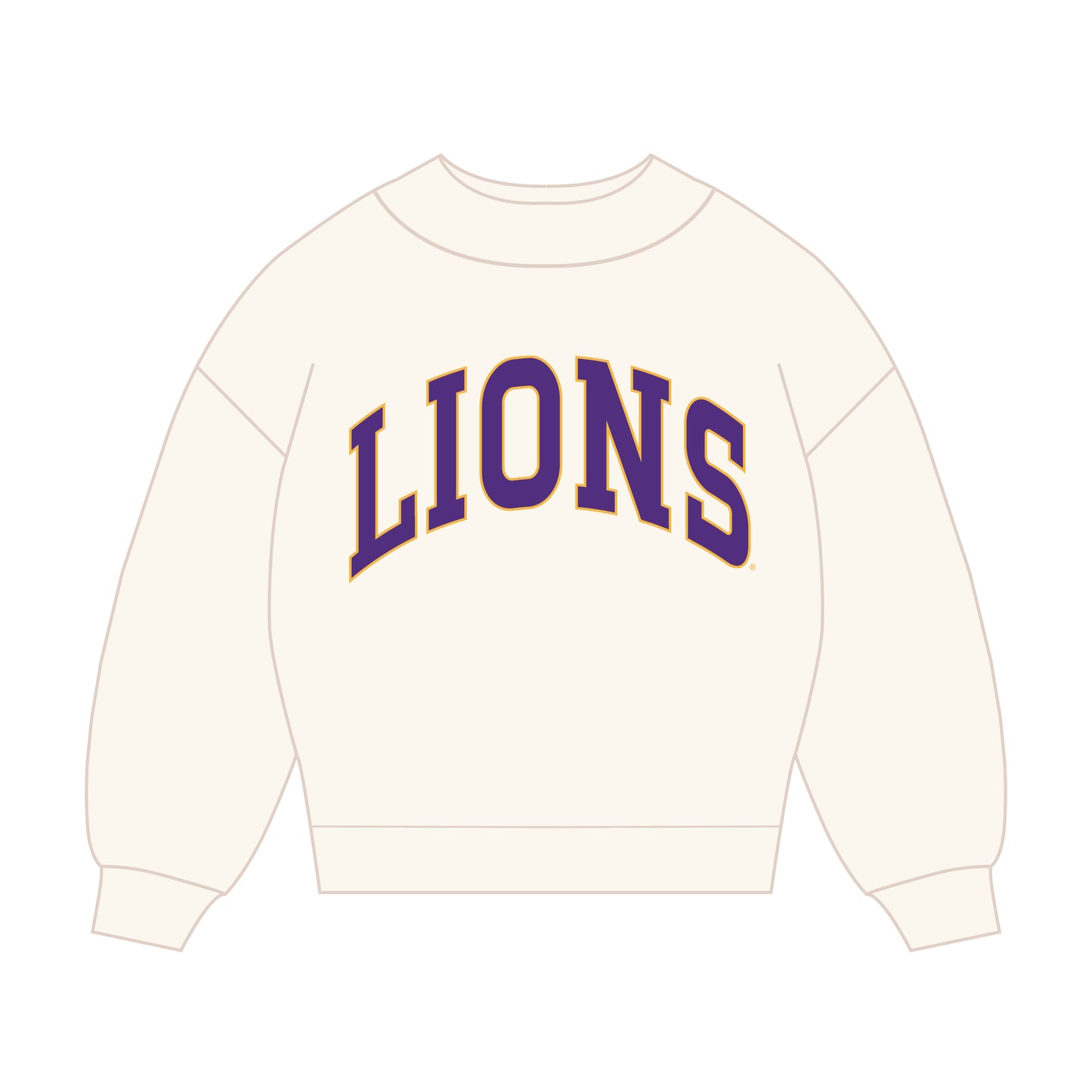 The Madi Classic Mockneck Lions Applique | Bone