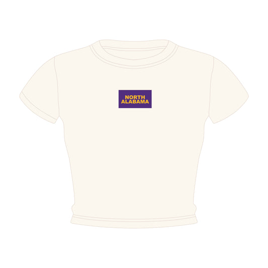 The Raegan Ribbed Baby Tee North Alabama Woven Label | Bone