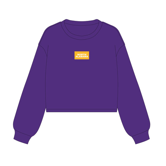 The Becca Boxy Crewneck North Alabama Woven Label | Purple