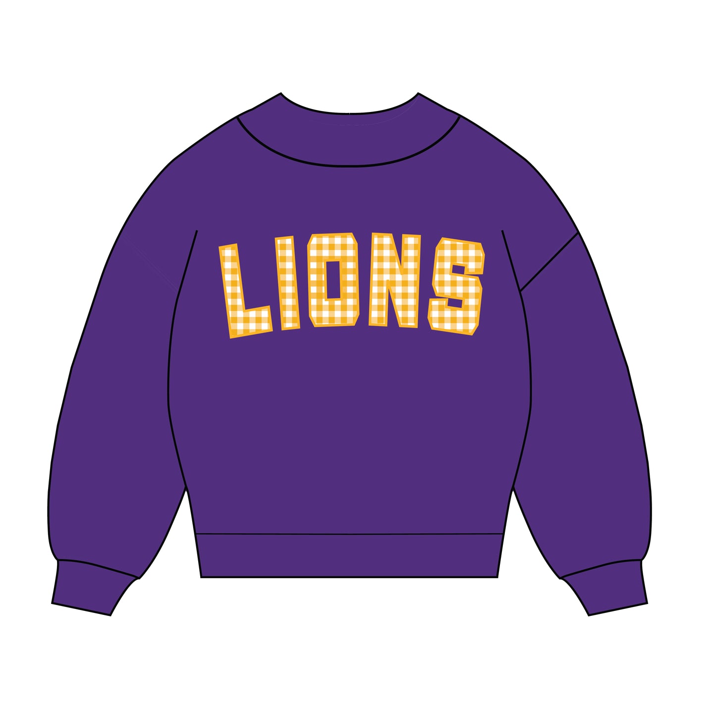 The Mallory Gingham Mockneck Lions | Youth Purple