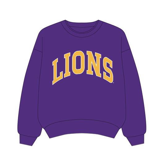 The Olivia Oversized Crewneck Lions | Purple