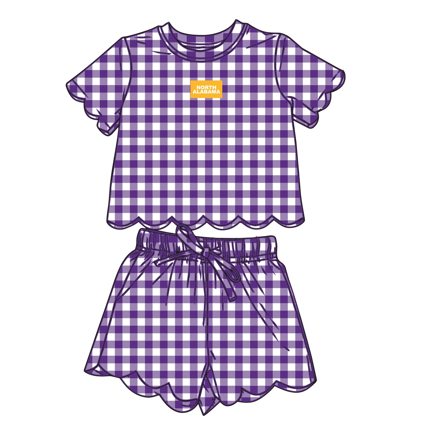 The Sue Scalloped Set North Alabama | Youth Purple
