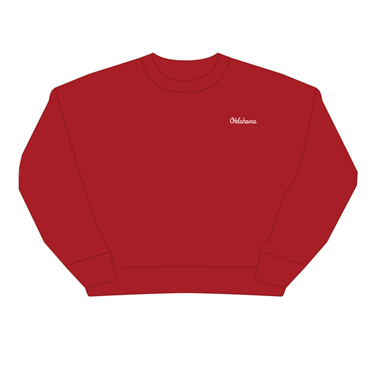 The Brooke Solid Crewneck Oklahoma | Crimson