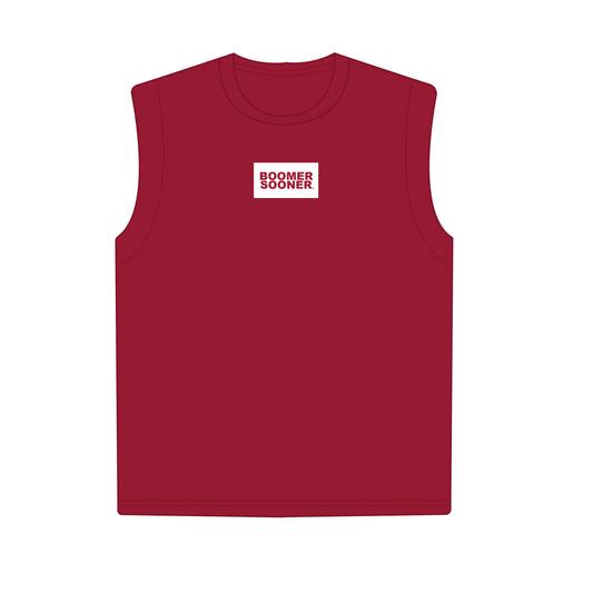 The Anna Active Tank Boomer Sooner Woven Label | Crimson