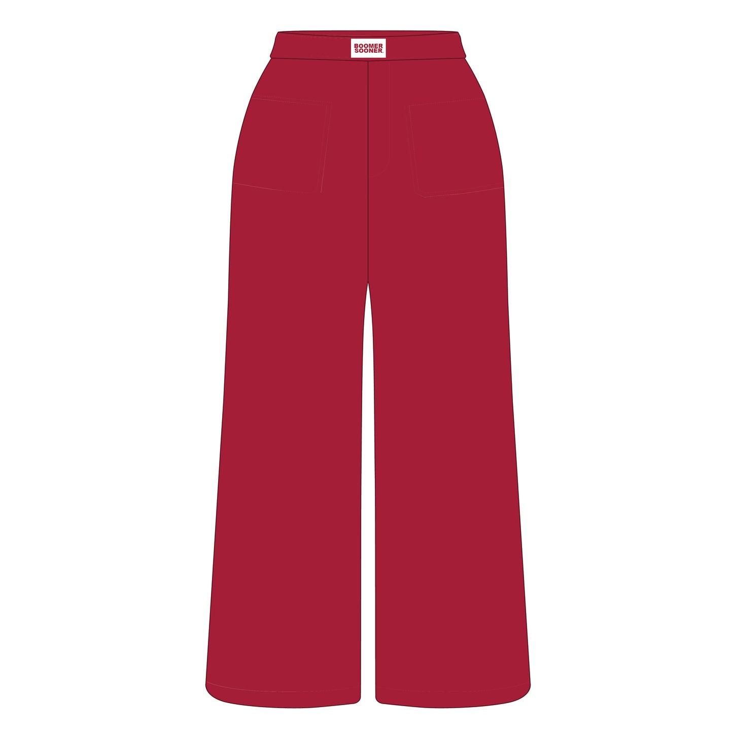 The Ava Airy Pants Boomer Sooner Woven Label | Crimson