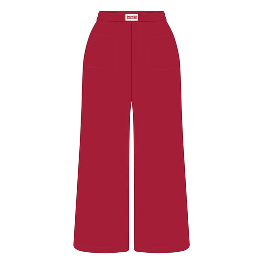 The Ava Airy Pants Boomer Sooner Woven Label | Crimson