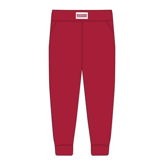 The Becca Joggers Boomer Sooner Woven Label | Crimson