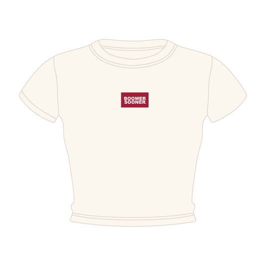 The Raegan Ribbed Baby Tee Boomer Sooner Woven Label | Bone