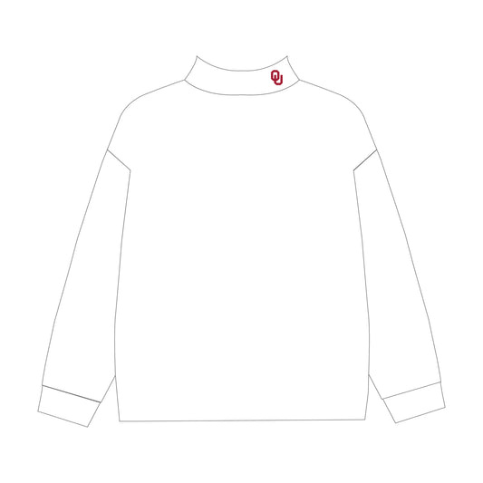 The Bri Embroidered Mockneck Oklahoma | Youth White