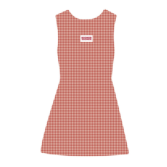The Grace Gingham Dress Boomer Sooner Woven Label | Crimson