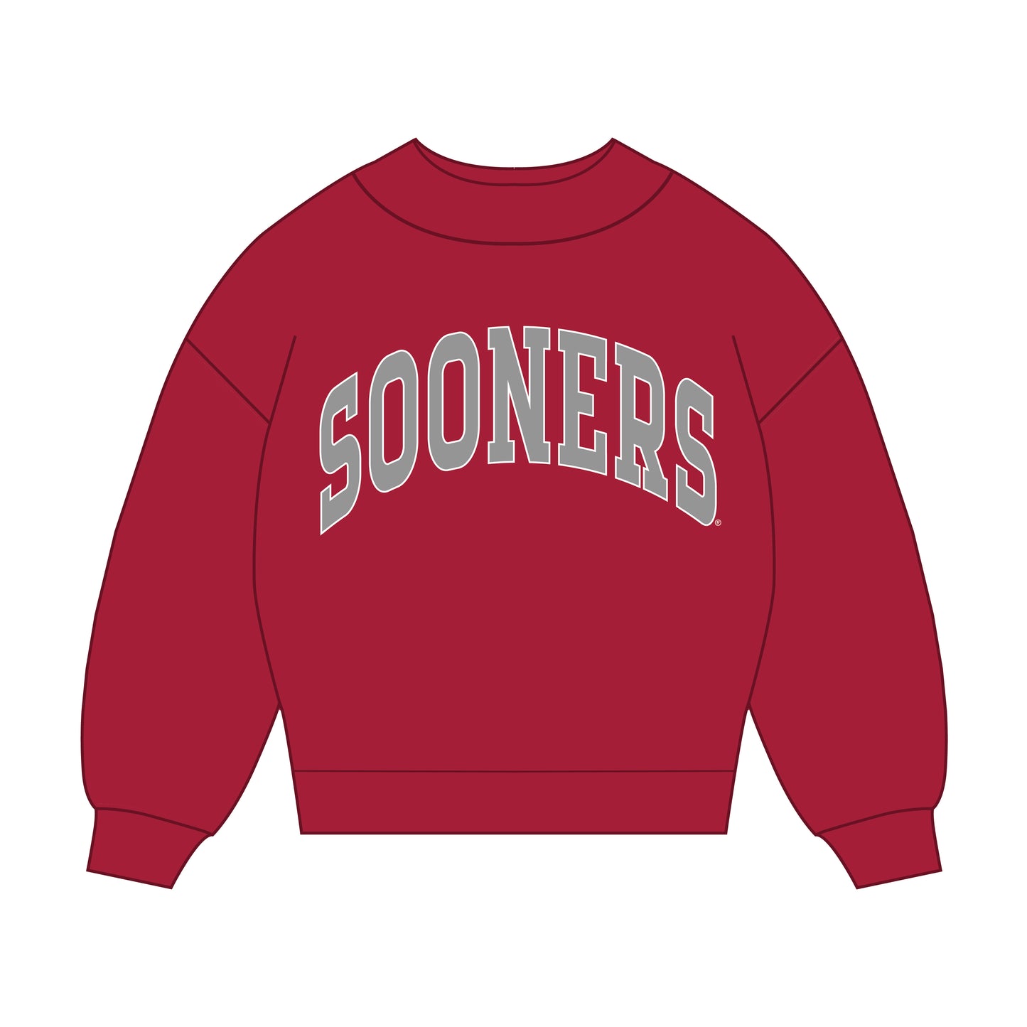 The Madi Classic Mockneck Sooners Applique | Youth Crimson