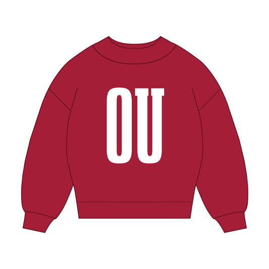 The Madi Varsity Mockneck Oklahoma | Youth Crimson