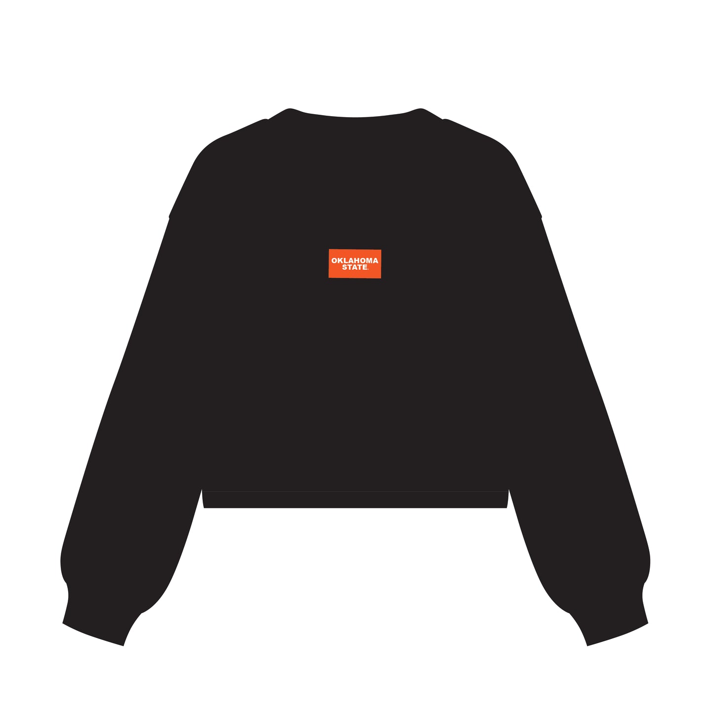 The Becca Boxy Crewneck Oklahoma State Woven Label | Black