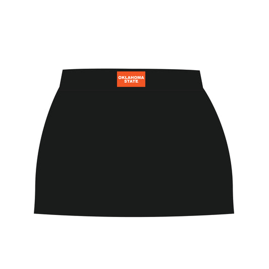 The Hayden High Waisted Skort Oklahoma State Woven Label | Black