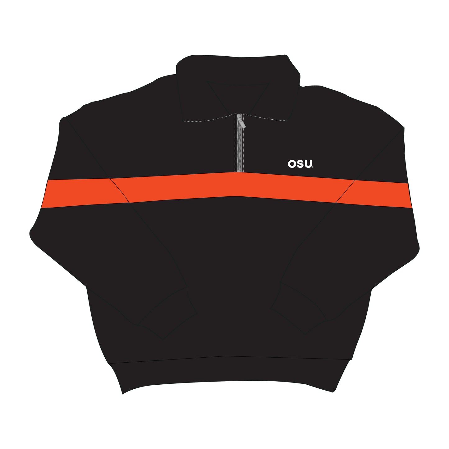 The Heather Half Zip Oklahoma State | Black