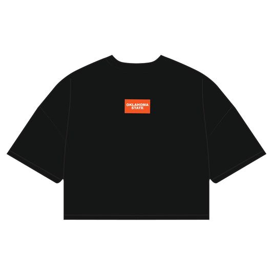 The Kristen Airy Shirt Oklahoma State Woven Label | Black