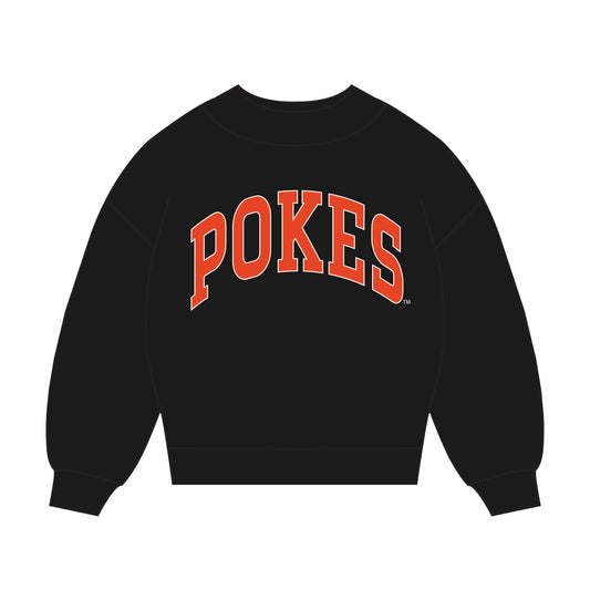 The Madi Classic Mockneck Pokes Applique | Black