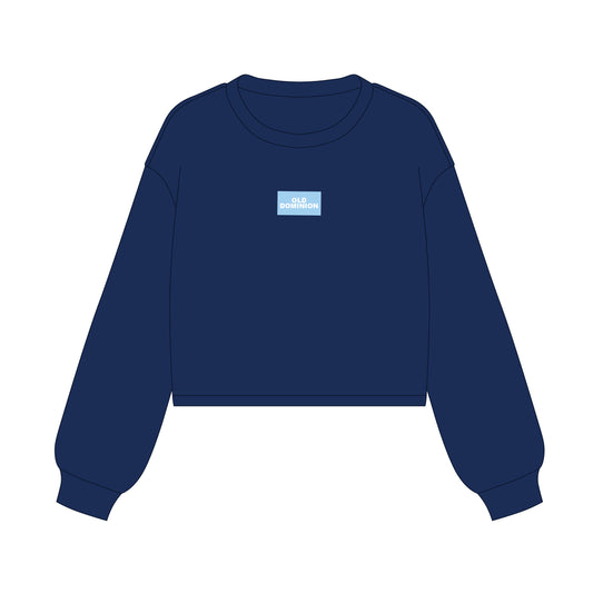 The Becca Boxy Crewneck Old Dominion Woven Label | Navy