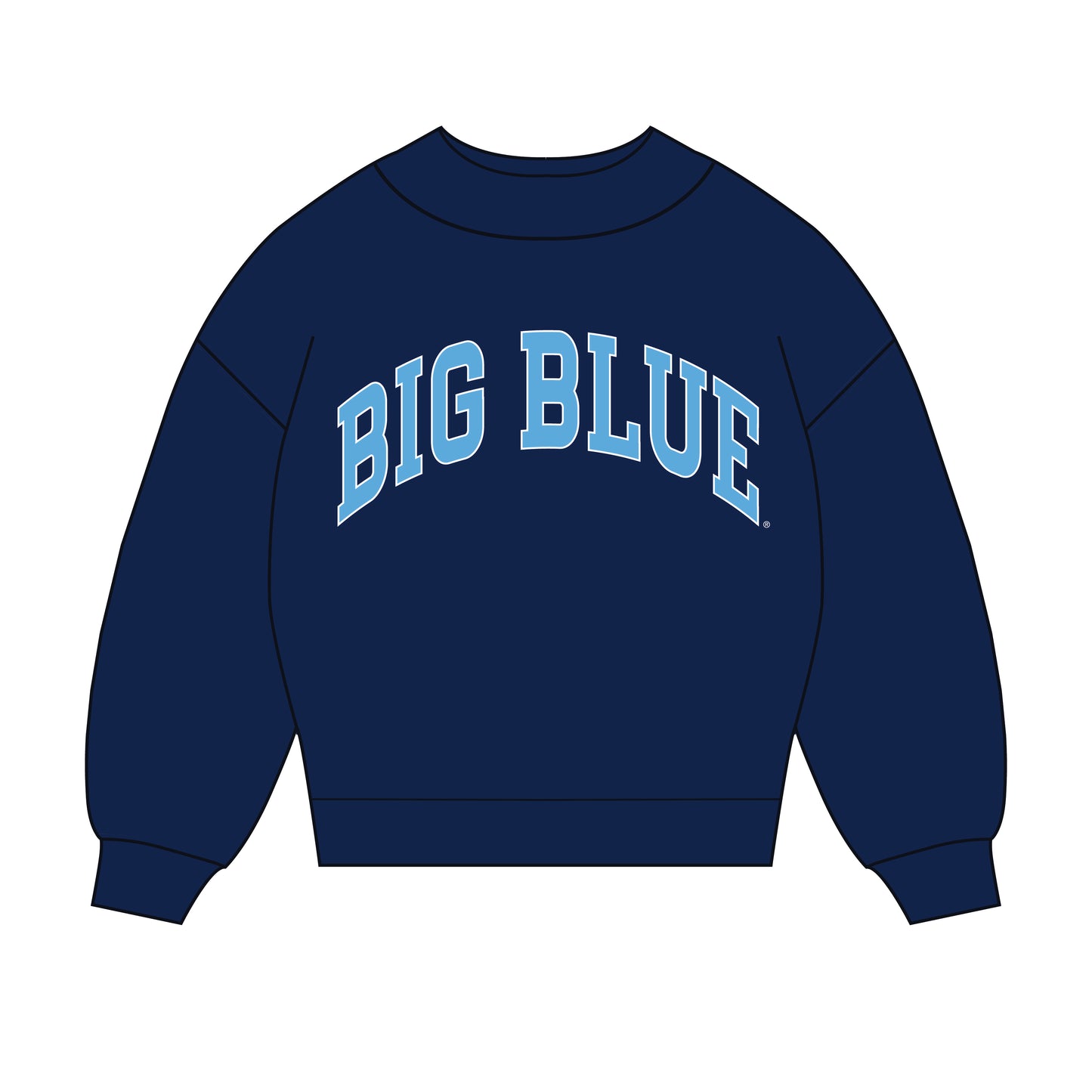 The Madi Classic Mockneck Big Blue Applique | Navy
