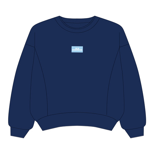 The Molly Corded Crew Old Dominion Woven Label | Navy