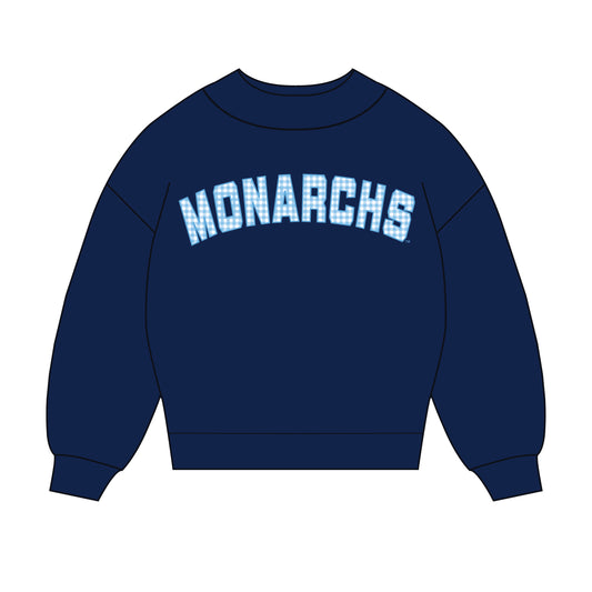 The Mallory Gingham Mockneck Old Dominion | Navy