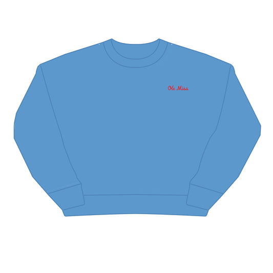The Brooke Solid Crewneck Ole Miss | Light Blue