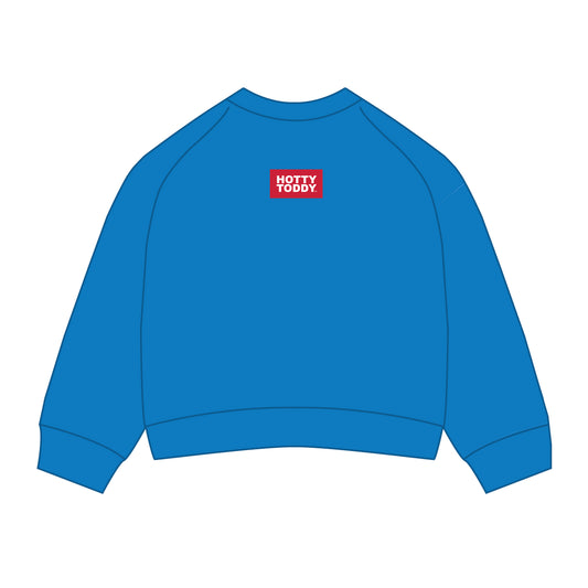 The Ava Airy Crewneck Hotty Toddy Woven Label | Powder Blue