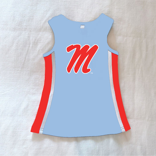 The Power Stripe Cheer Dress Ole Miss | Youth Light Blue