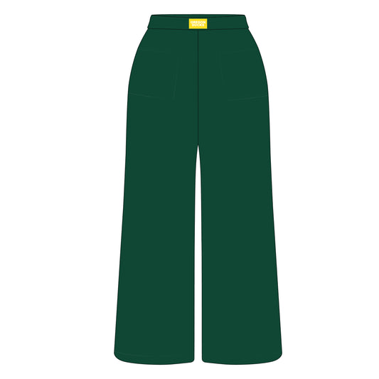 The Ava Airy Pants Oregon Ducks Woven Label | Dark Green