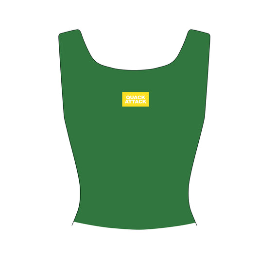 The Alli Ribbed Tank Quack Attack Woven Label | Kelly Green