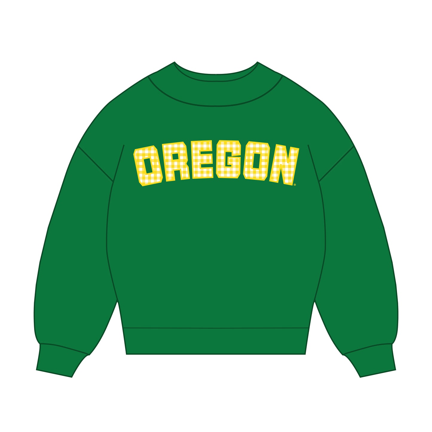 The Mallory Gingham Mockneck Oregon | Youth Kelly Green