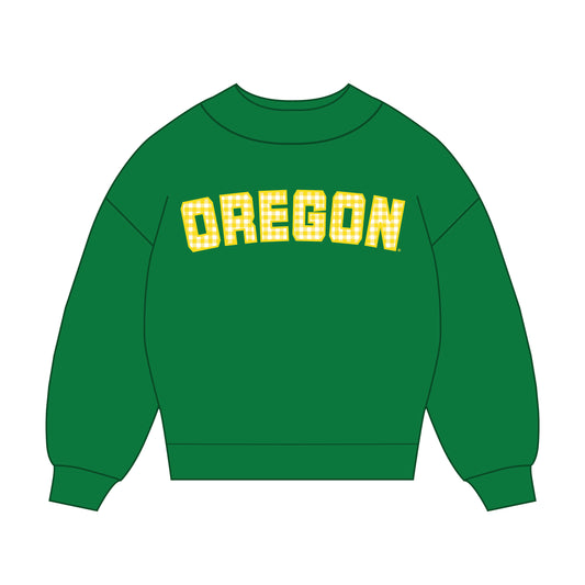 The Mallory Gingham Mockneck Oregon | Kelly Green