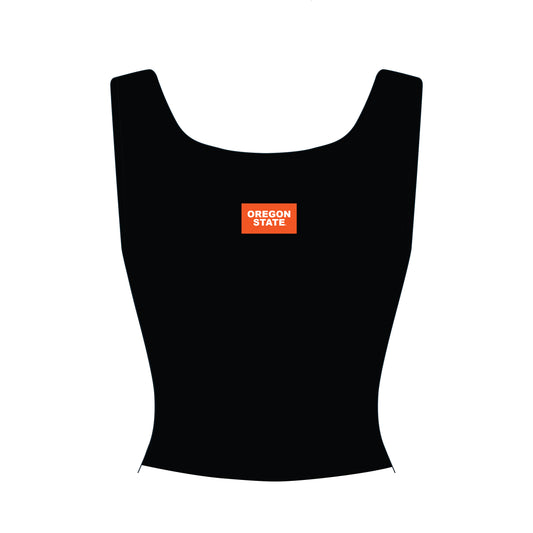 The Alli Airy Tank Oregon State Woven Label | Black
