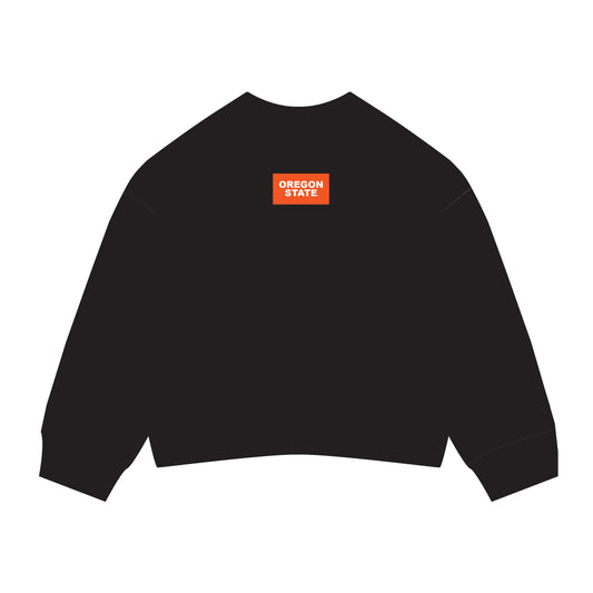 The Ava Airy Crewneck Oregon State Woven Label | Black