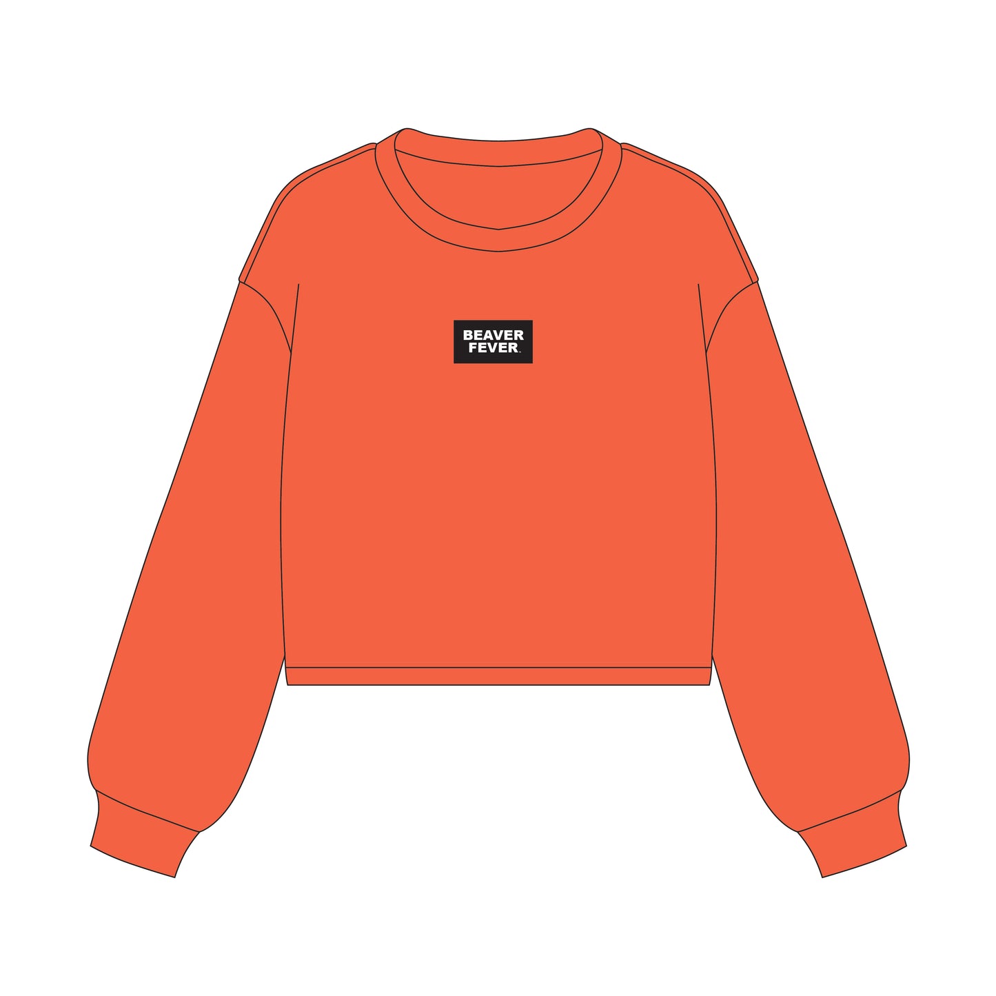 The Becca Boxy Crewneck Beaver Fever Woven Label | Youth Orange