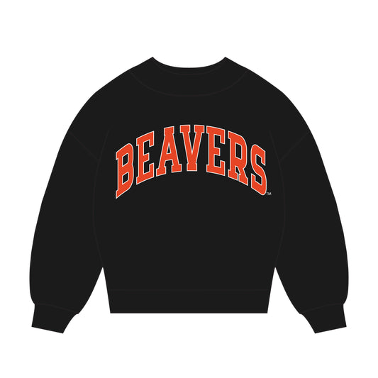 The Madi Classic Mockneck Beavers Applique | Black