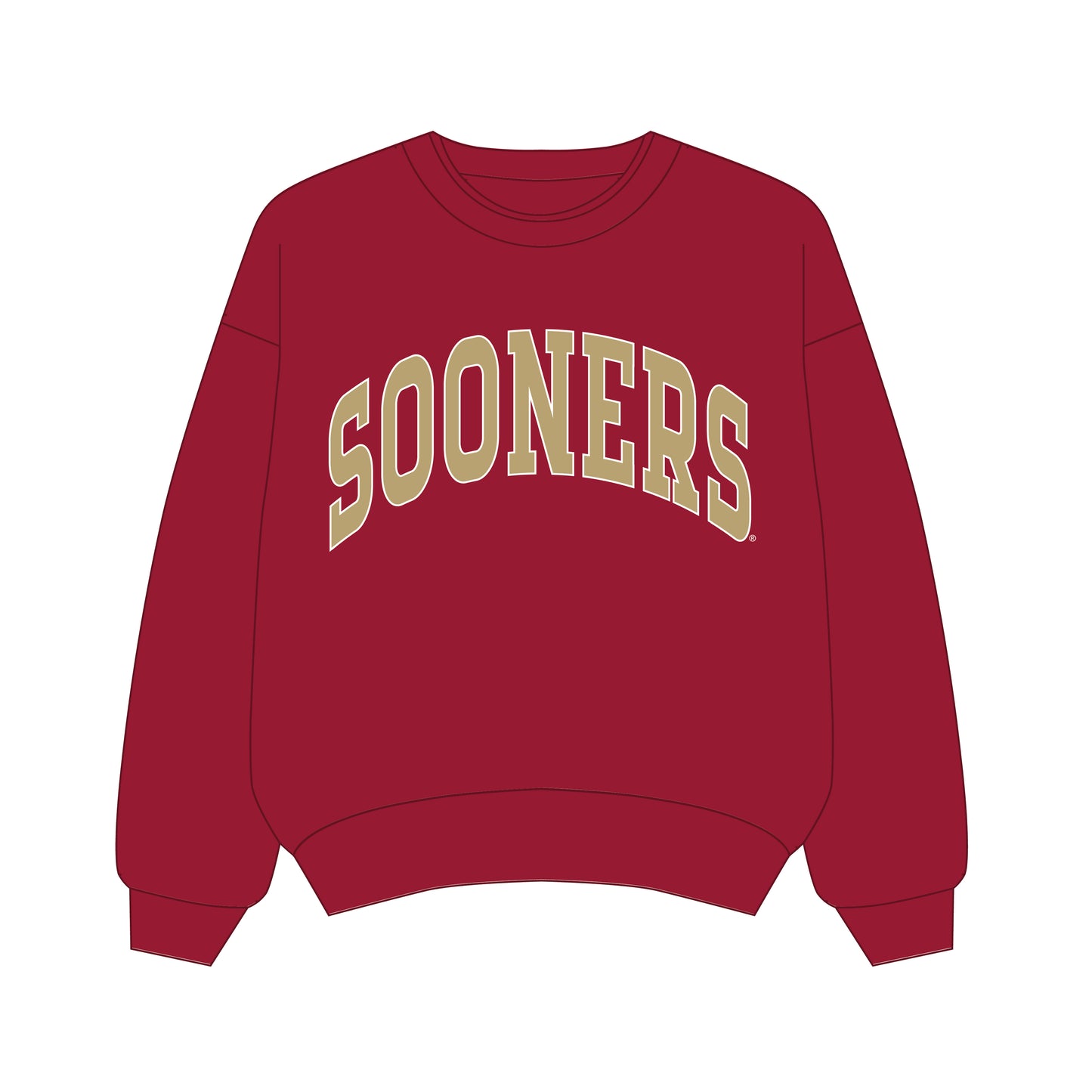 The Olivia Oversized Crewneck Oklahoma | Crimson
