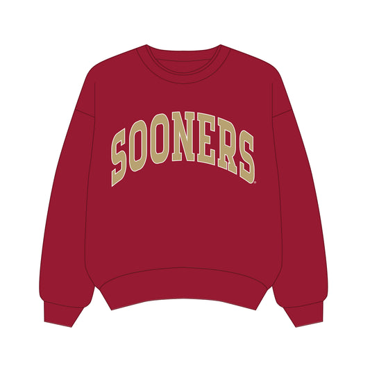 The Olivia Oversized Crewneck Oklahoma | Crimson