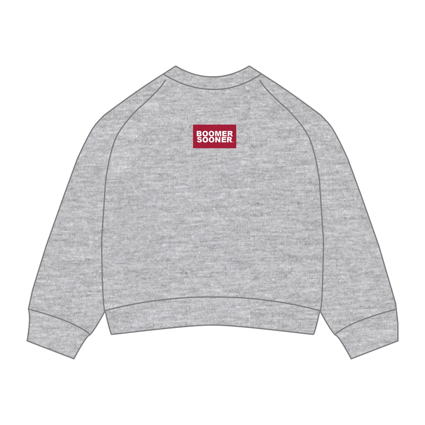 The Ava Airy Crewneck Boomer Sooner Woven Label | Heather Grey