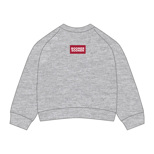 The Ava Airy Crewneck Boomer Sooner Woven Label | Heather Grey