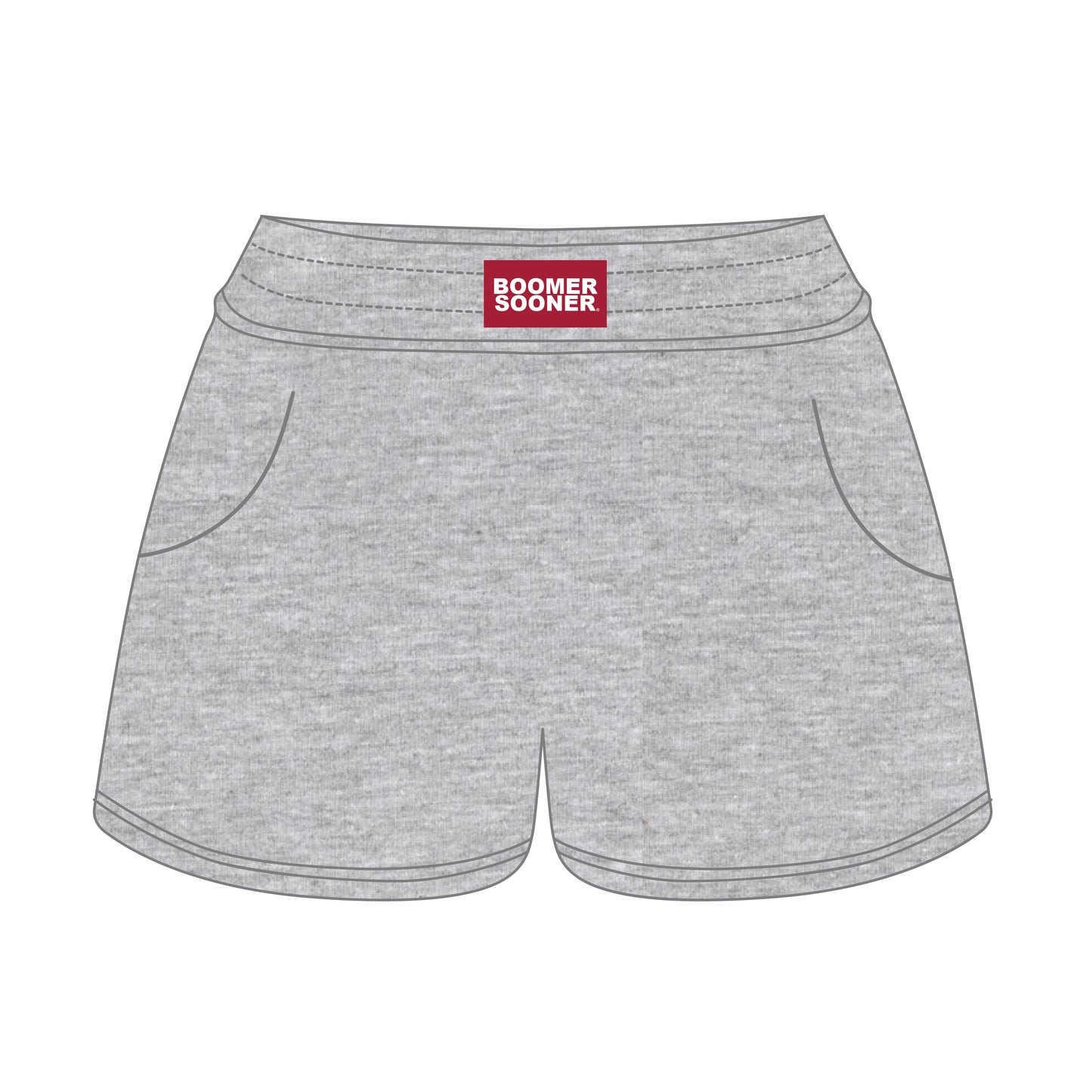The Ava Airy Shorts Boomer Sooner Woven Label | Heather Grey