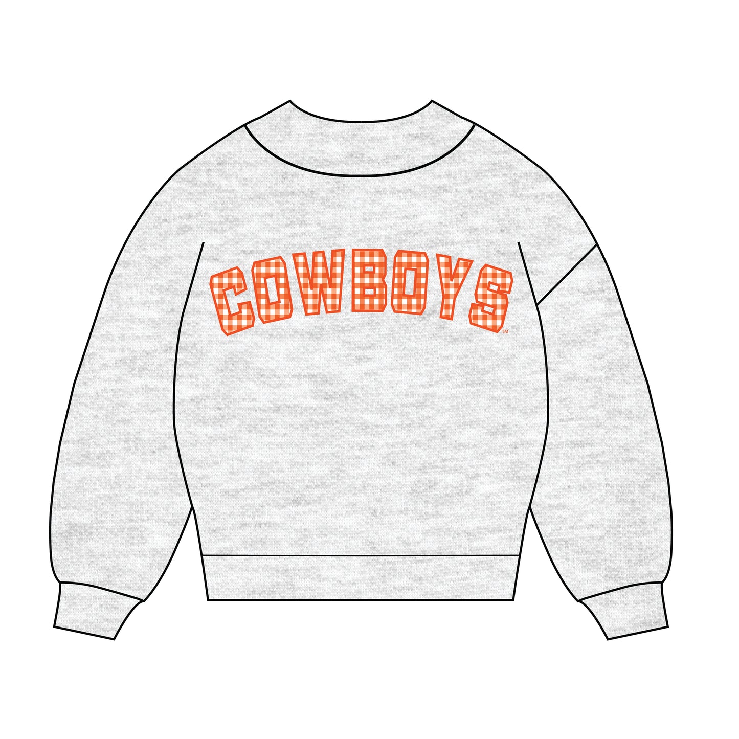 The Mallory Gingham Mockneck Oklahoma State | Ash
