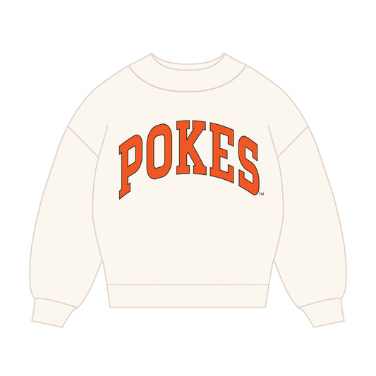 The Madi Classic Mockneck Pokes Applique | Bone