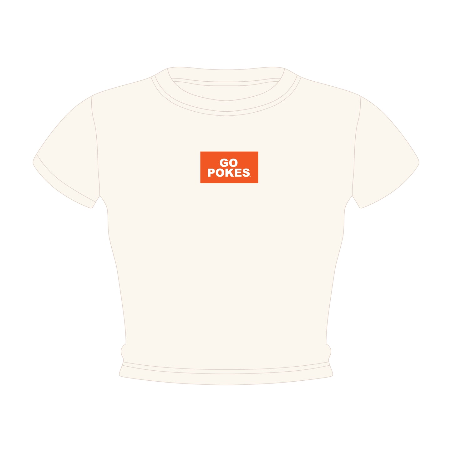 The Raegan Ribbed Baby Tee Go Pokes Woven Label | Bone