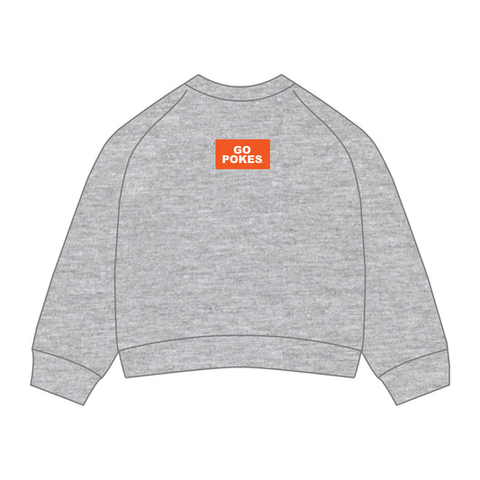 The Ava Airy Crewneck Go Pokes Woven Label | Heather Grey
