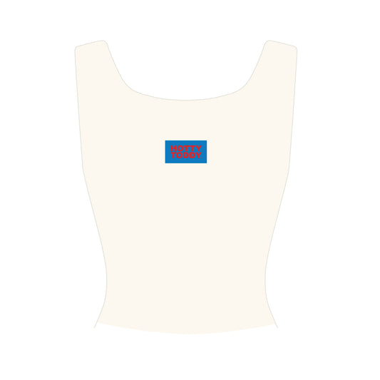 The Alli Ribbed Tank Hotty Toddy Woven Label | Bone